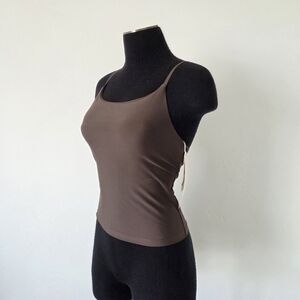 NEW H&M MOVE Sports Shelf Bra Crop Top Brown Athletic Yoga Workout Gym Lycra S